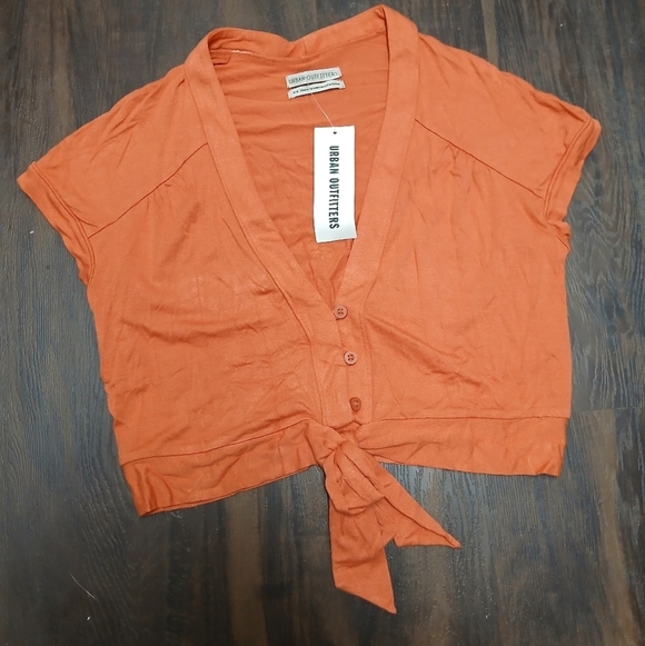Urban Outfitters Tops - Urban Outfitters Rust Button-Down Crop Top